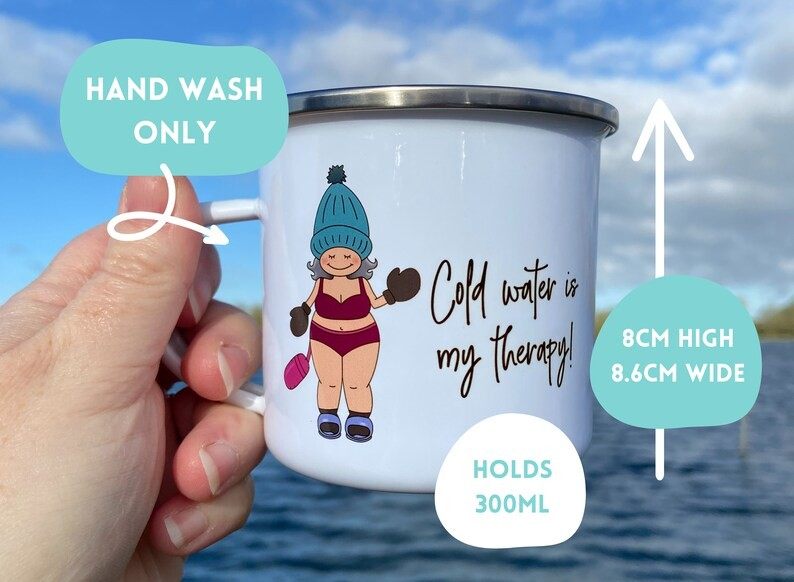 Cold Water Is My Therapy Enamel Mug