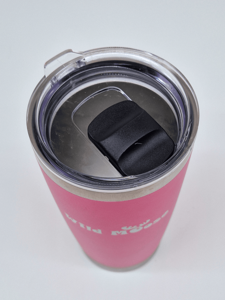 overview of the lid of the pink tall tumbler