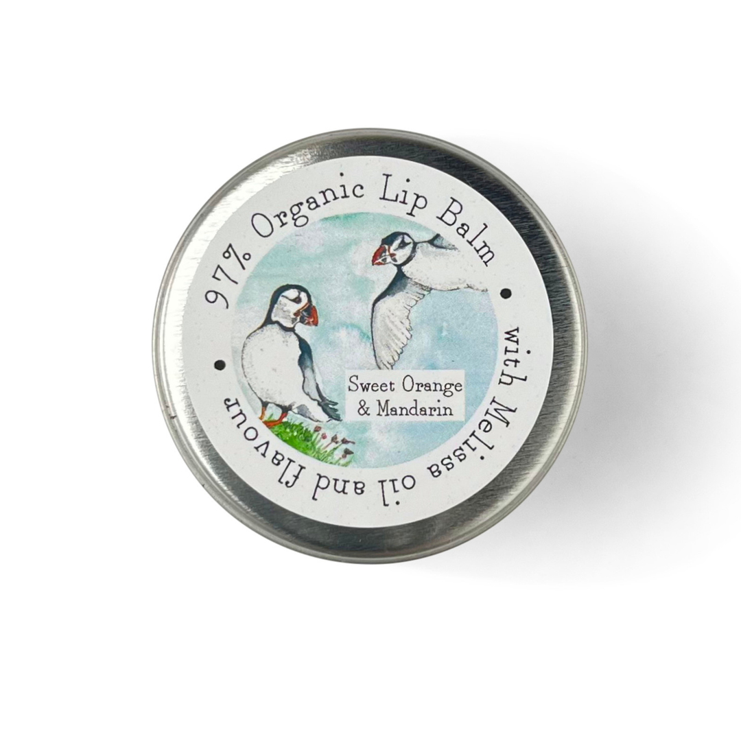 Coastal Range Illustrated Lip Balm - Sweet Orange & Mandarin - Puffins