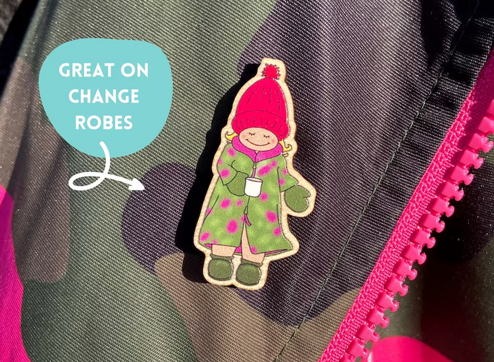 All Dryrobe No Knickers Wooden Pin Badge