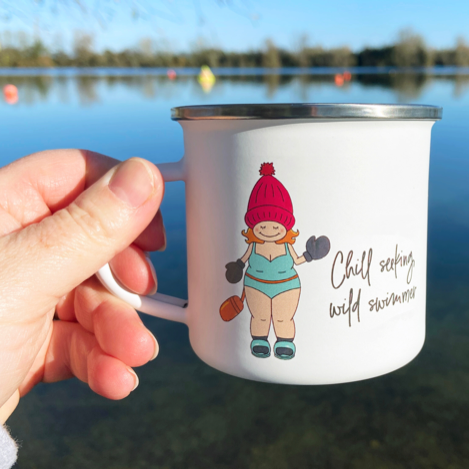 Chill Seeking Wild Swimmer Enamel Mug