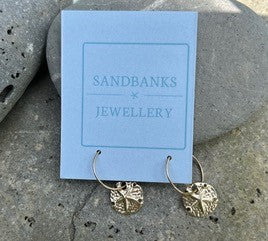 Gold Sand Dollar Hoop Earrings