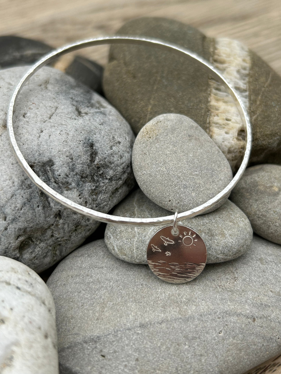 Sea View From My Nose Silver Bangle
