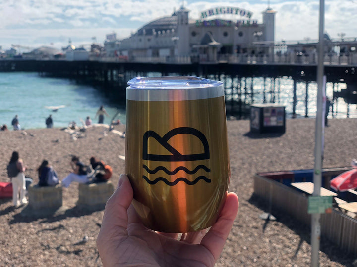 Carousel Gold Stainless Steel Beach Cup