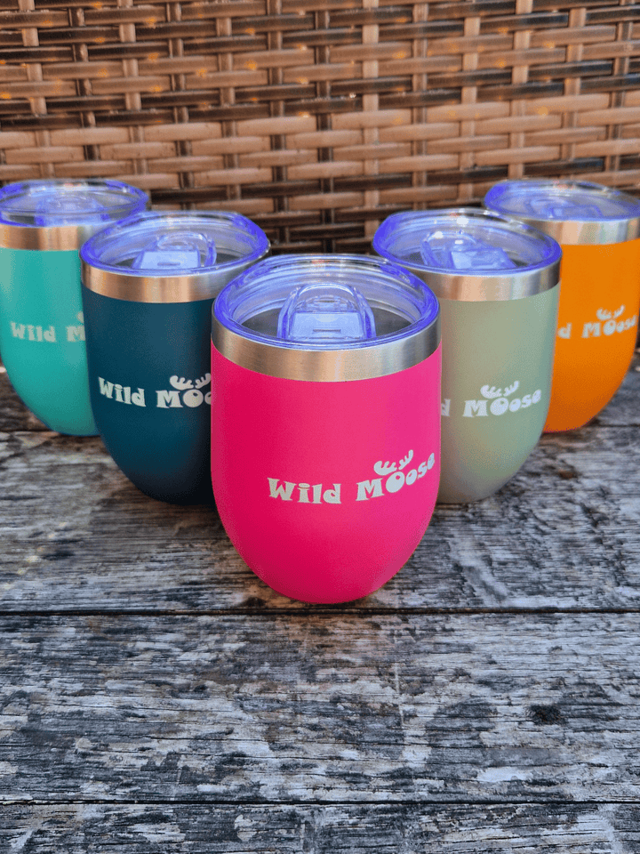 brightly coloured 12oz wine tumblers