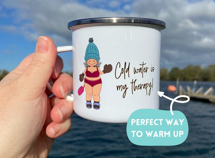 Cold Water Is My Therapy Enamel Mug