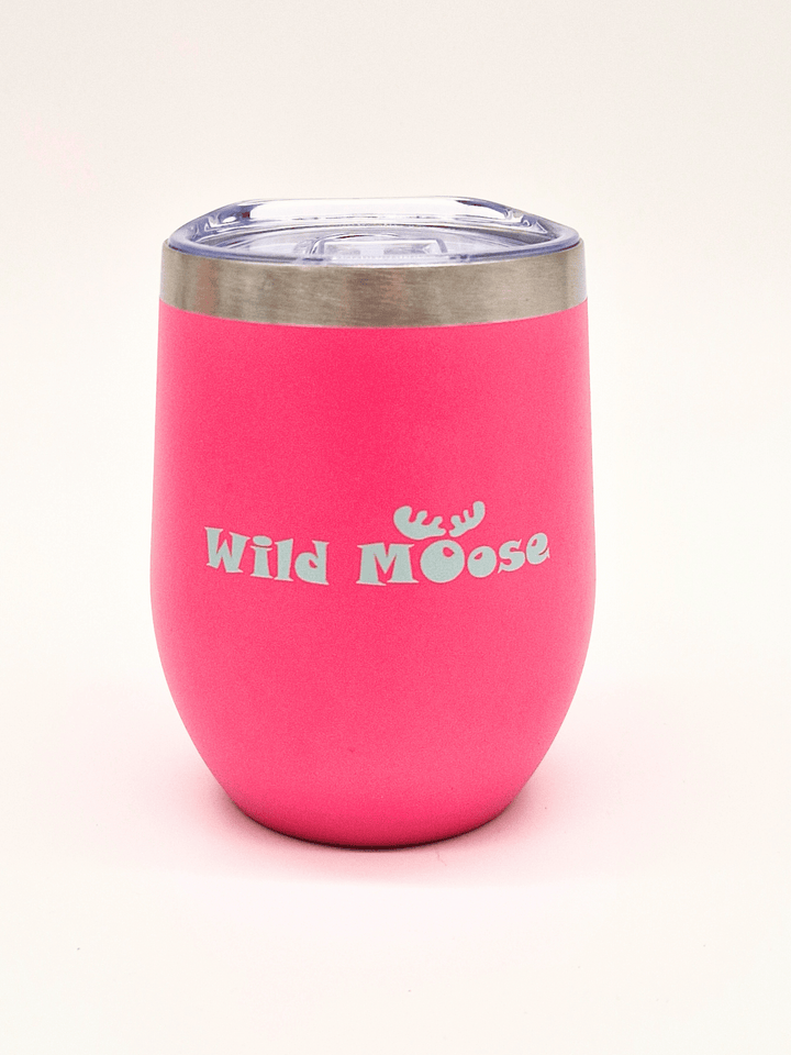 bright pink coloured 12oz wine tumbler