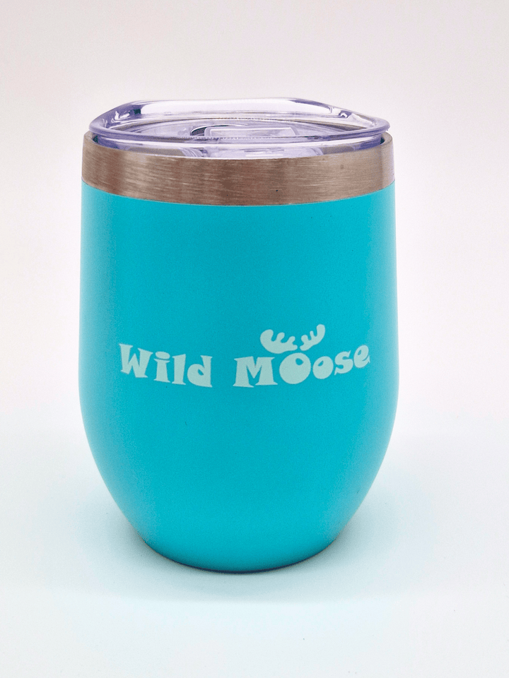 brightly coloured turquoise 12oz wine tumbler