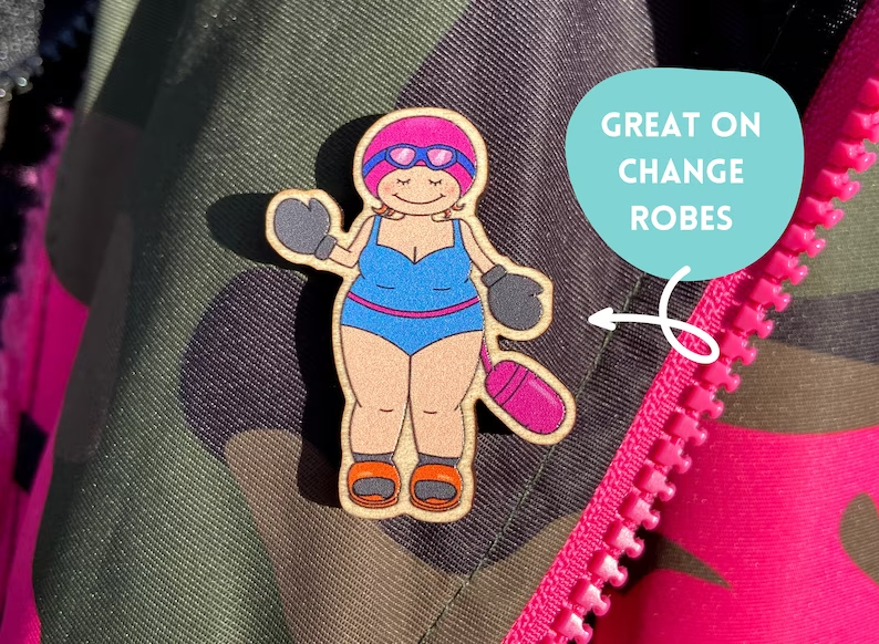 Open Water Swimmer Wooden Pin Badge