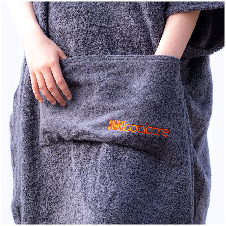 Premium British Grey Changing Robe - 100% Cotton Eco-Friendly Outdoor Towel