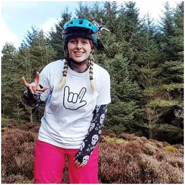 White Classic Horn Hand Tee - 100% Cotton Eco-Friendly Adventure Essential