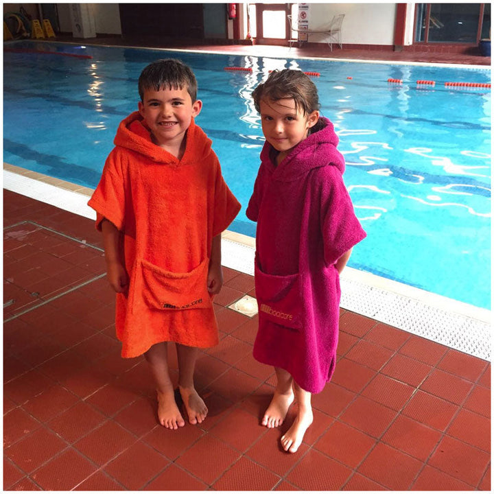 Kids Orange Changing Robe - 100% Cotton Eco-Friendly Adventure Essential (Age 7-10)