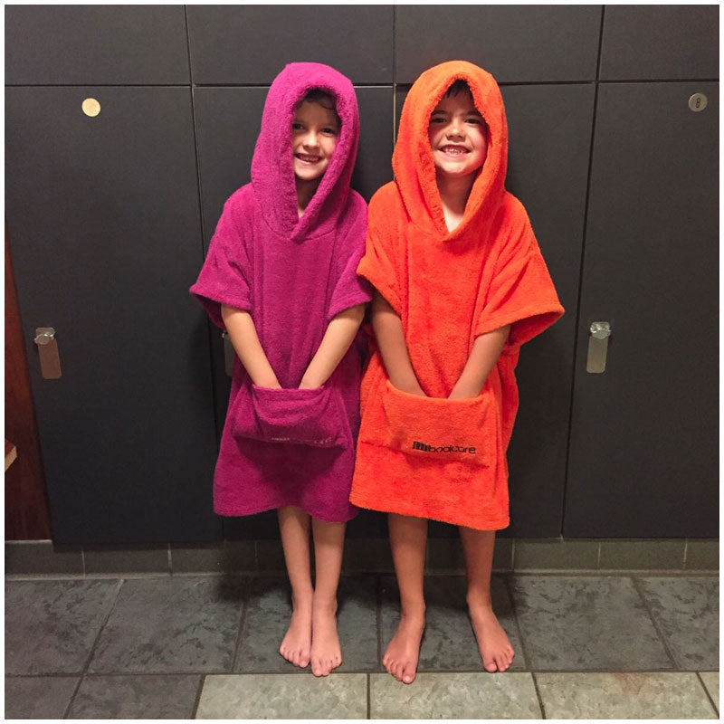 Kids Orange Changing Robe - 100% Cotton Eco-Friendly Adventure Essential (Age 7-10)