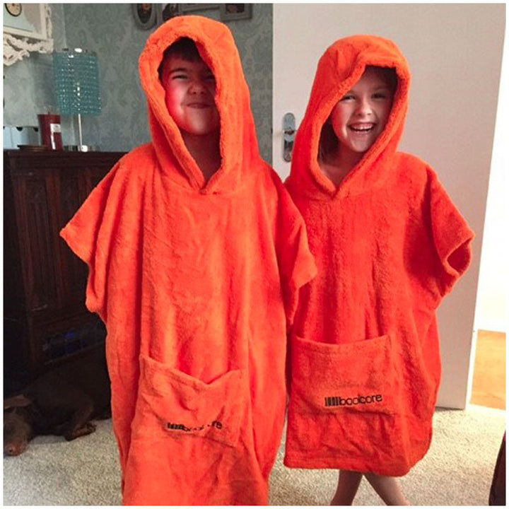 Kids Orange Changing Robe - 100% Cotton Eco-Friendly Adventure Essential (Age 7-10)
