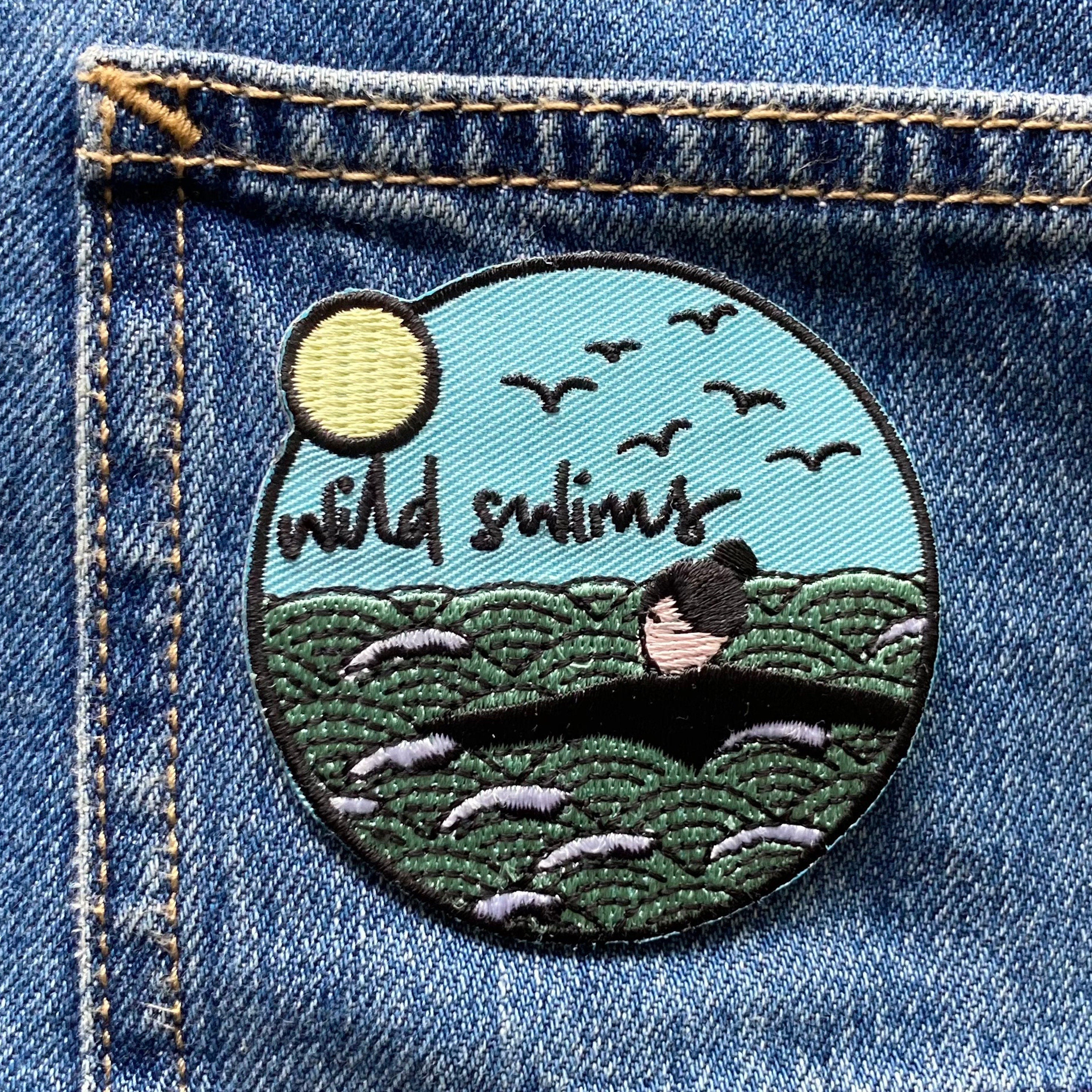 ZEGIN Embroidered 'Swimming In The Books' Patch - 2.2x3.5" Iron On Or Sew On Applique