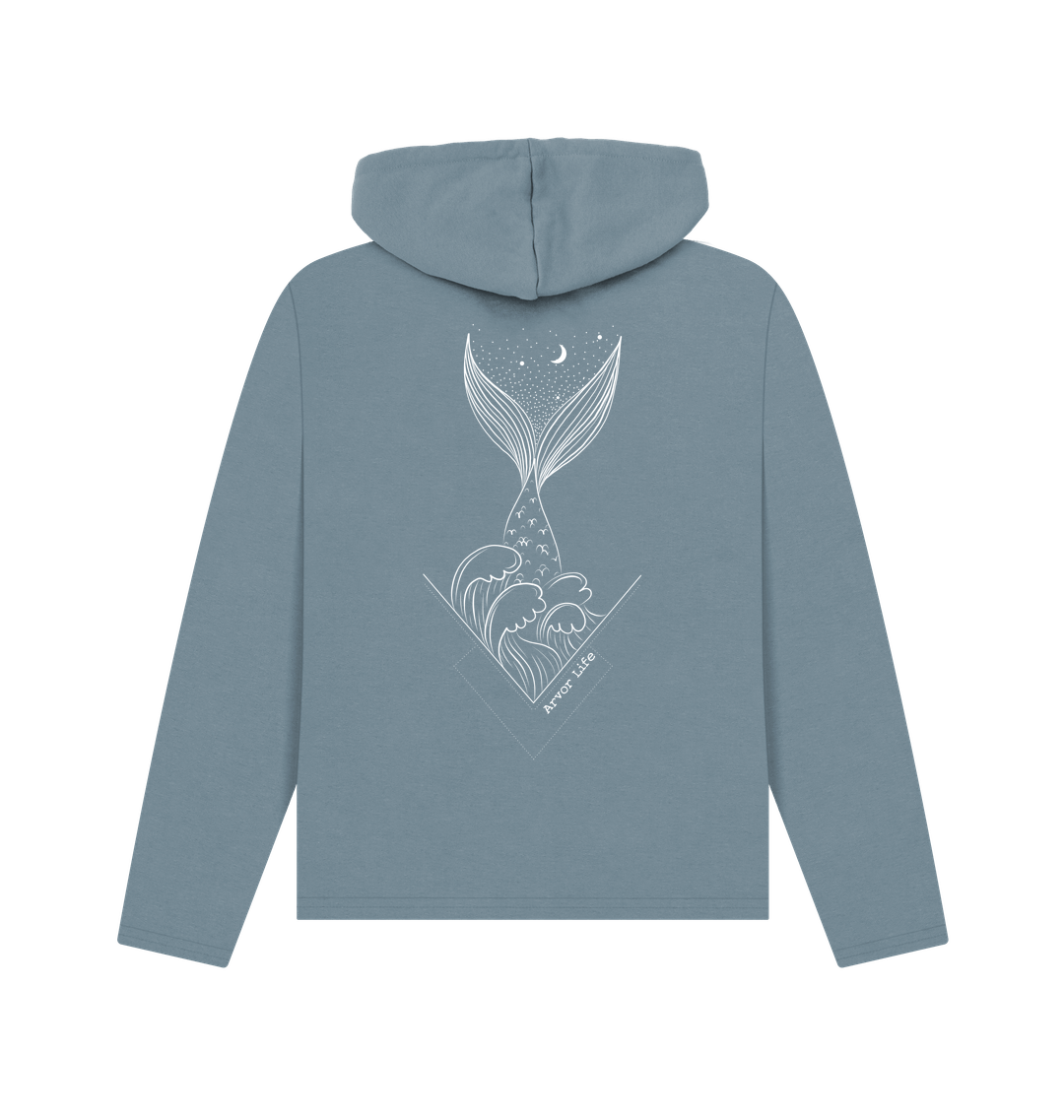 Stone Blue Printed Hoody
