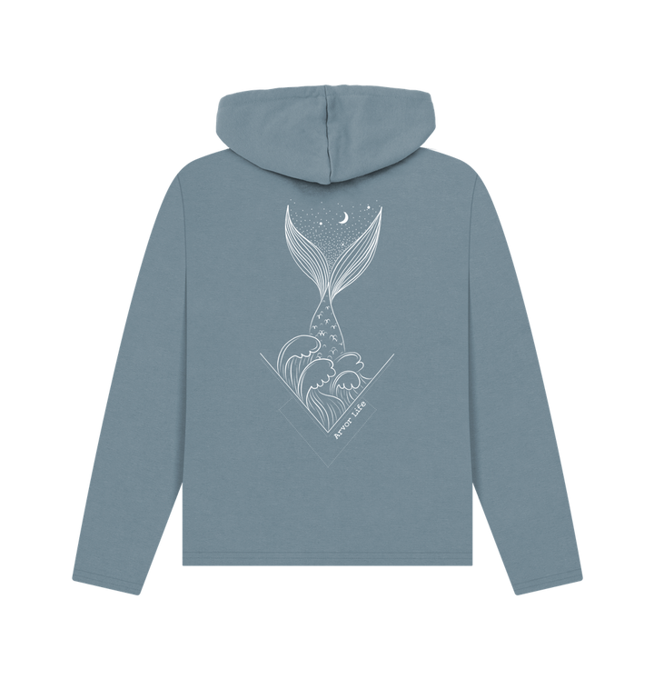 Stone Blue Printed Hoody