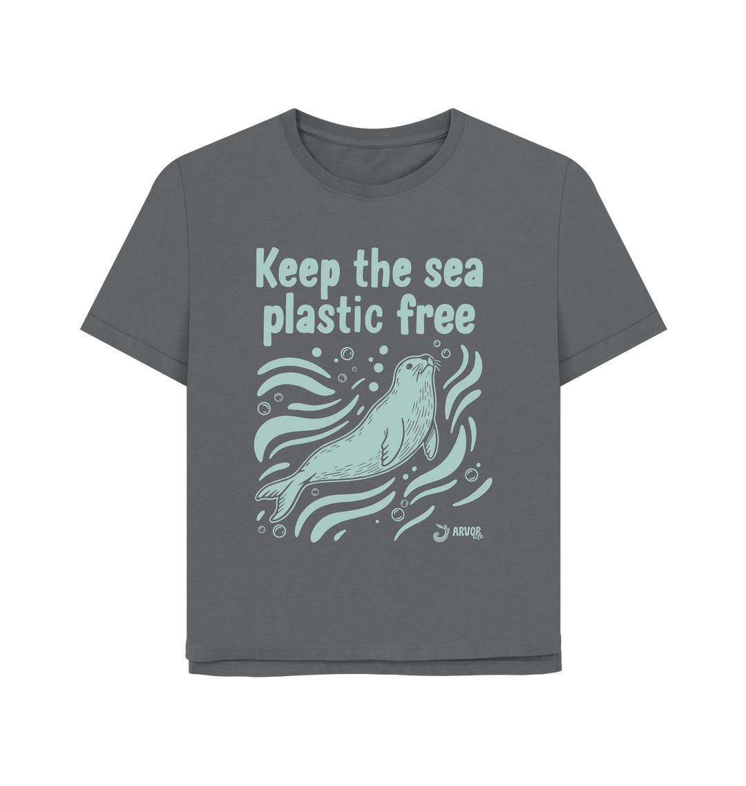 Slate Grey Printed T-shirt Front