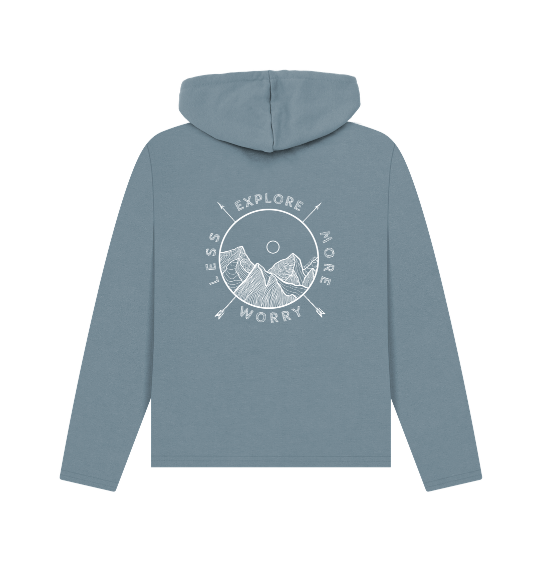 Stone Blue Printed Hoody