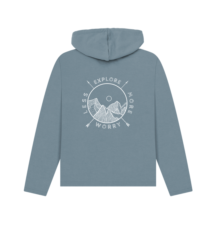 Stone Blue Printed Hoody