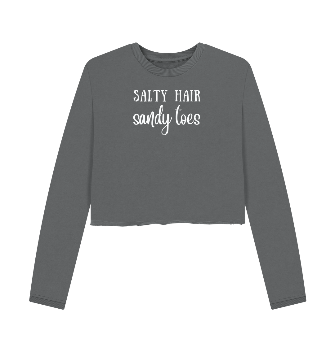 Slate Grey Printed Boxy Jumpers