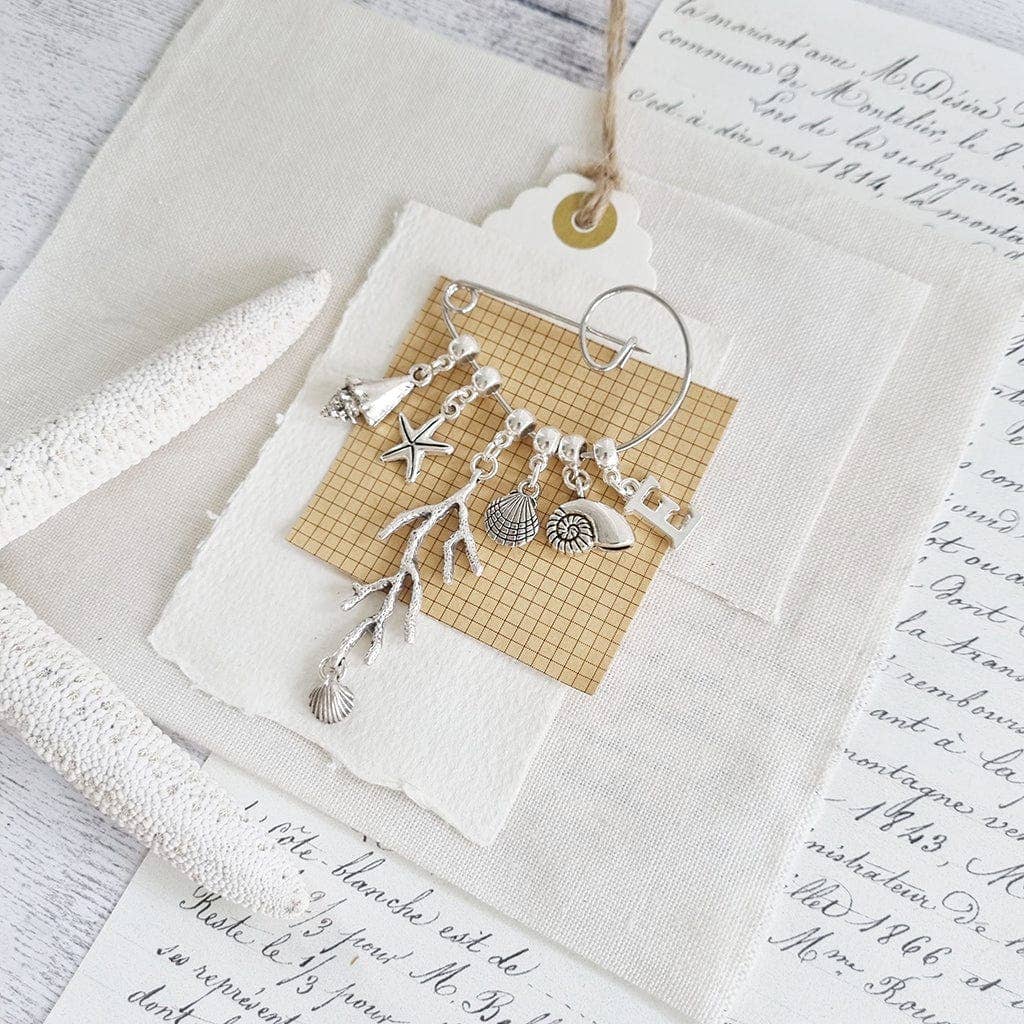 Beachcombing Swirl Pin Charm Brooch