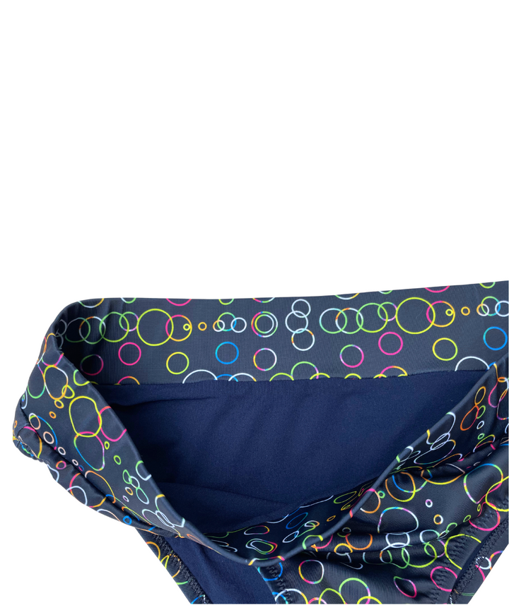 SELKIE TOKYO BIKINI PANT IN MIDNIGHT BLUE BUBBLE PRINT