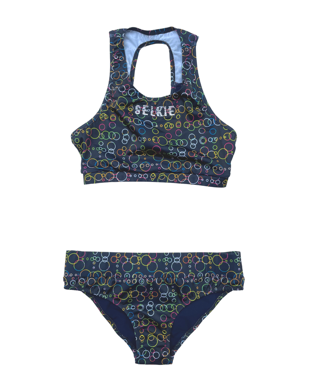 SELKIE TOKYO BIKINI PANT IN MIDNIGHT BLUE BUBBLE PRINT