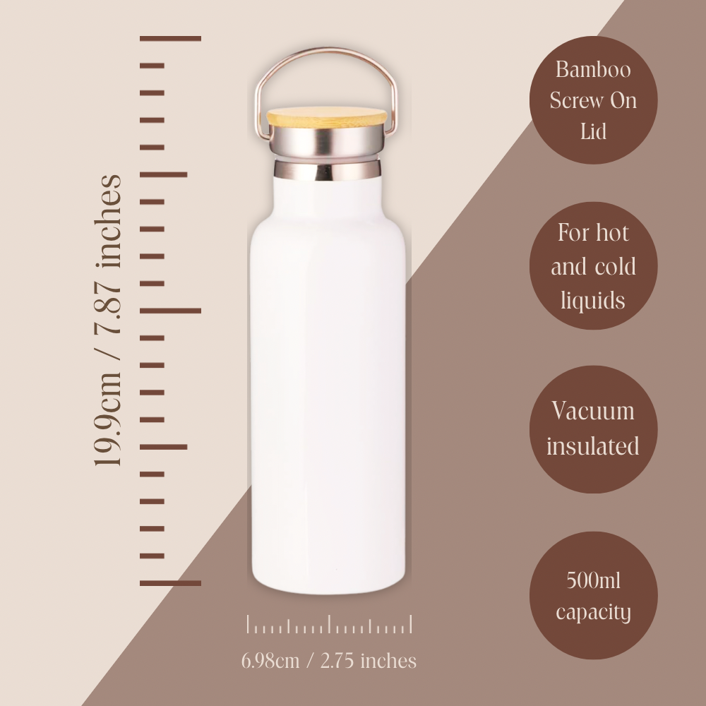 Cold Water Fierce Heart Metal Water Bottle – 500ml Stainless Steel Insulated Flask with Wild Swimming Design of Blonde in Bobble Hat