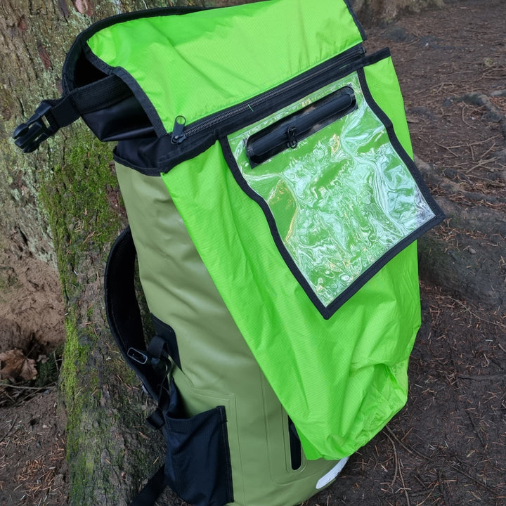 the inner dry bag of the Caribou backpack pulled out