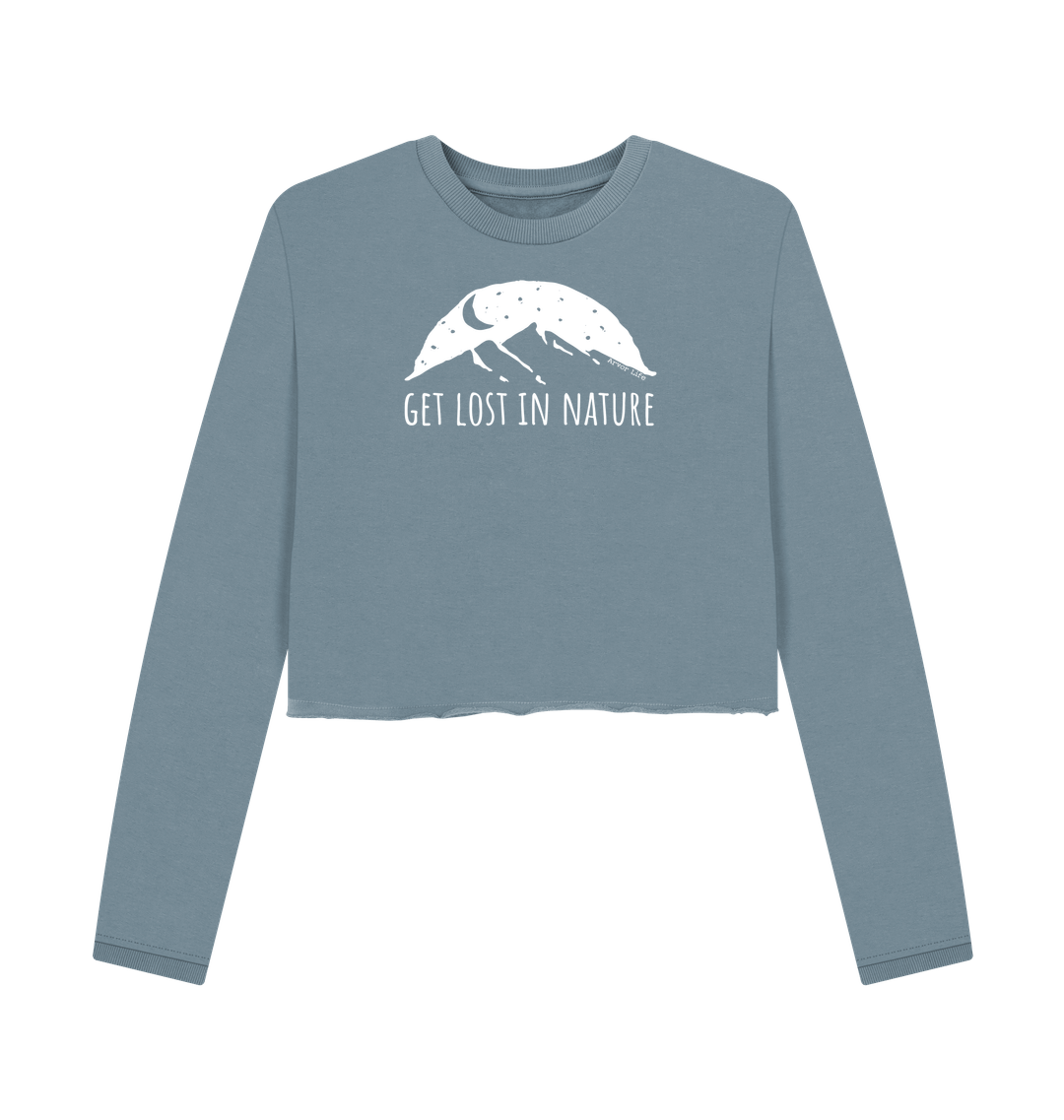 Stone Blue Printed Boxy Jumpers