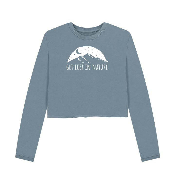 Stone Blue Printed Boxy Jumpers