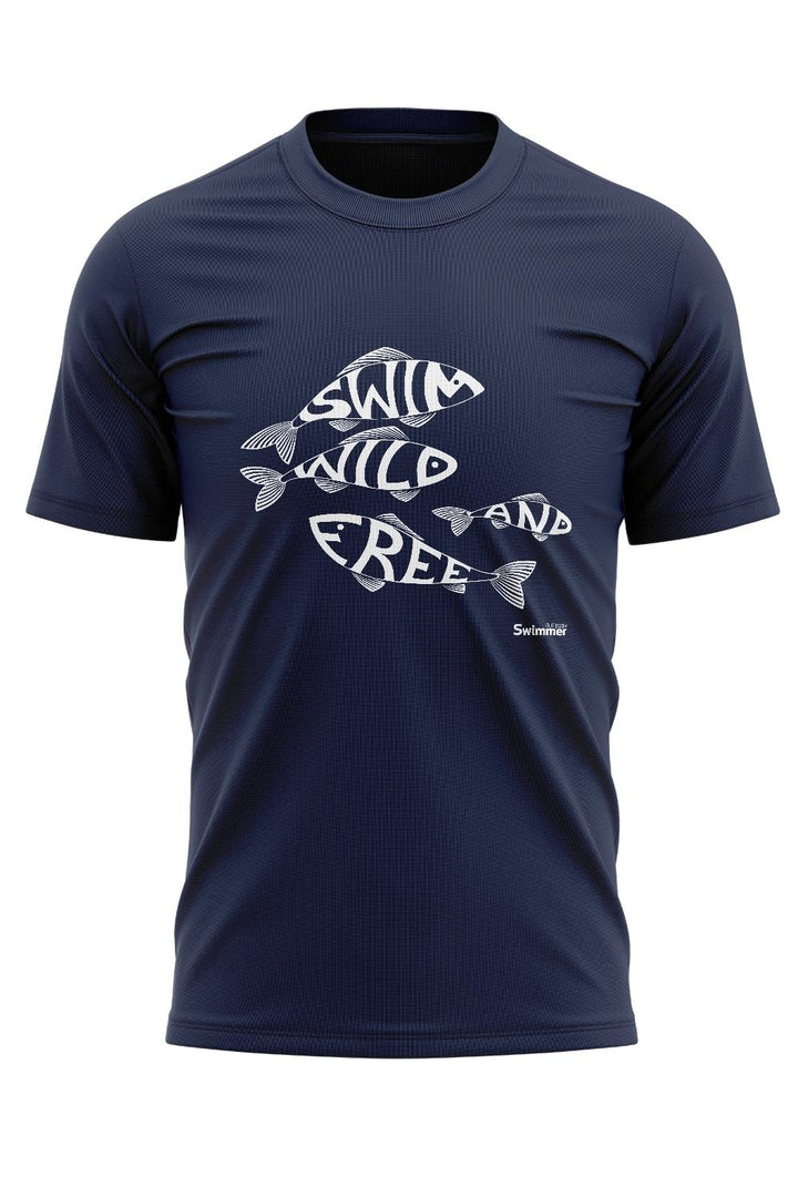 Swim Wild & Free Men's Fish Logo Organic Tee
