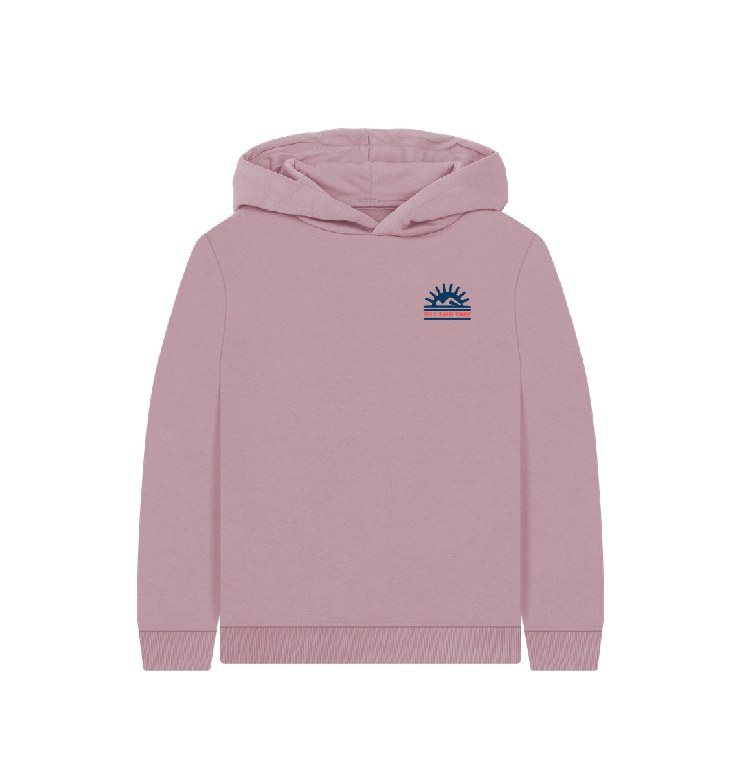 Mauve Printed Kids Hoodie Front