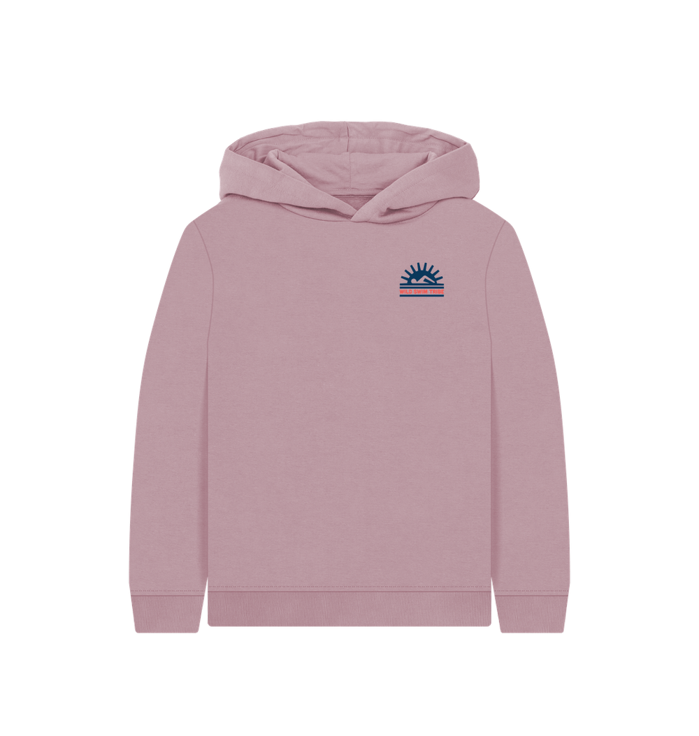 Mauve Printed Kids Hoodie Front