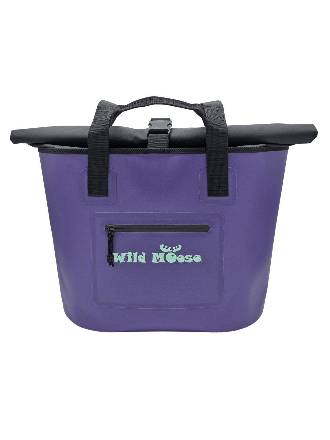 Purple bag with black handle and &