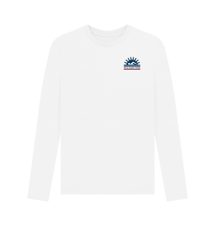 White Printed Long Sleeve T Shirt Front