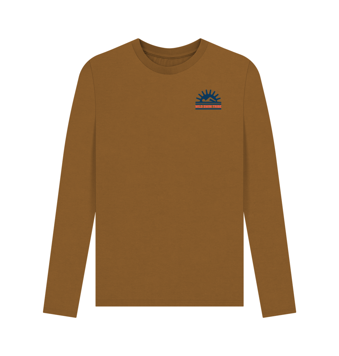 Brown Printed Long Sleeve T Shirt Front