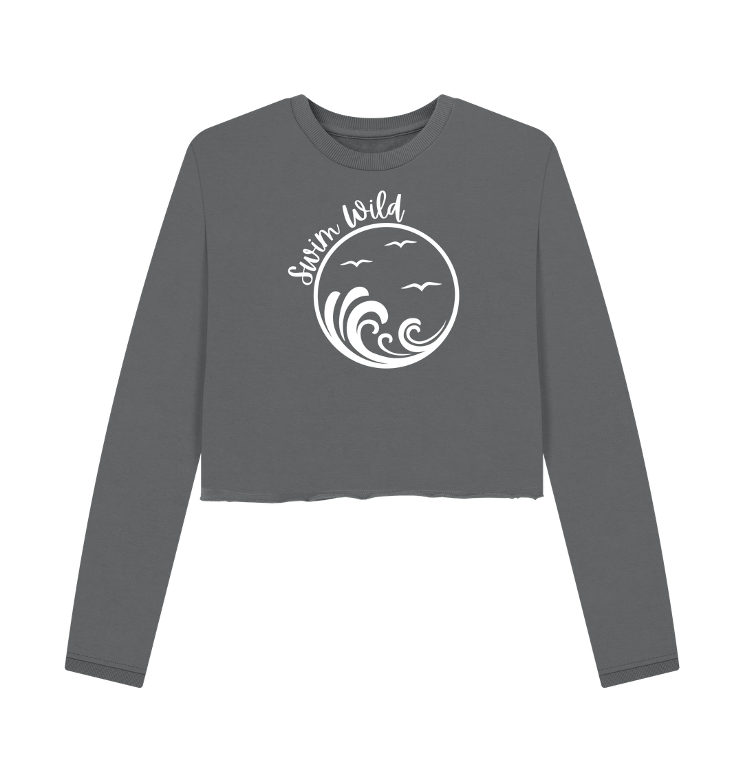 Slate Grey Printed Boxy Jumpers