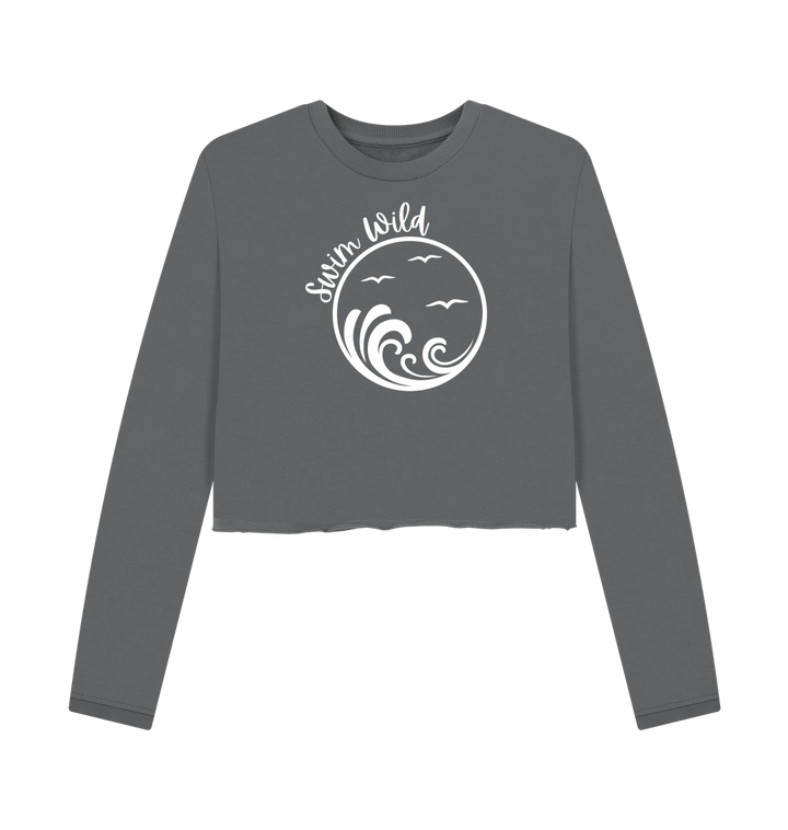 Slate Grey Printed Boxy Jumpers