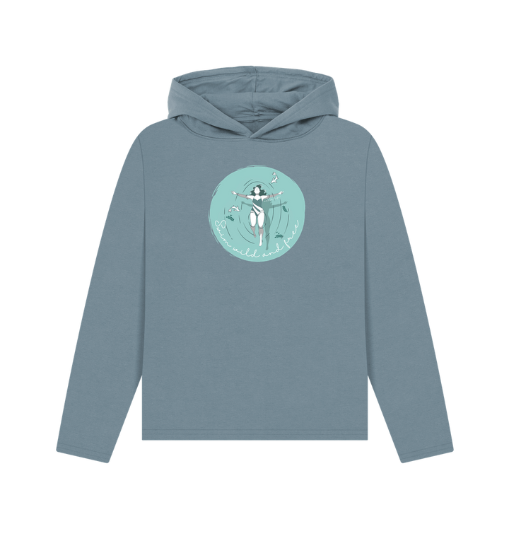Stone Blue Printed Hoody