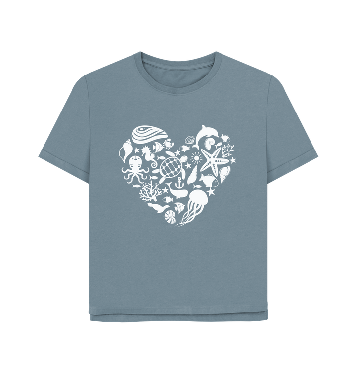 Stone Blue Printed T-shirt