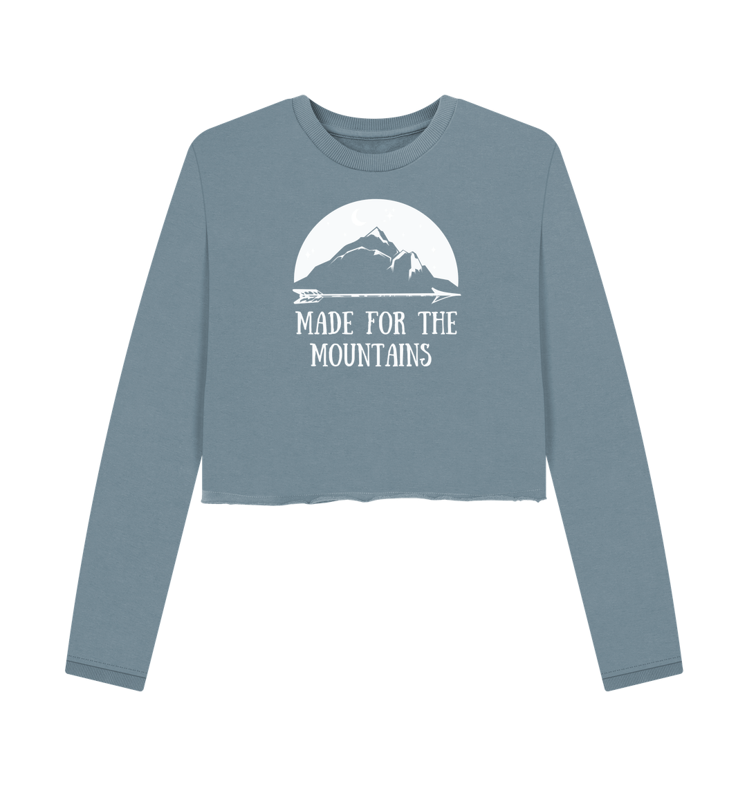 Stone Blue Printed Boxy Jumpers