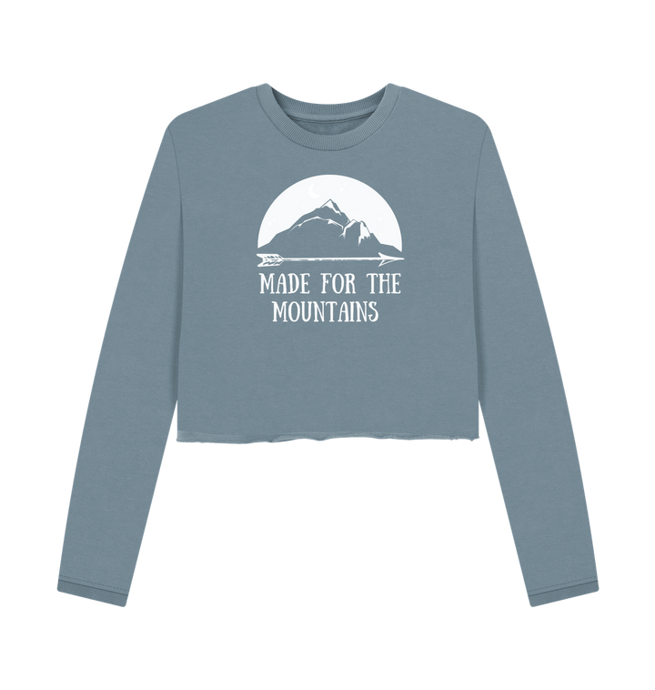 Stone Blue Printed Boxy Jumpers