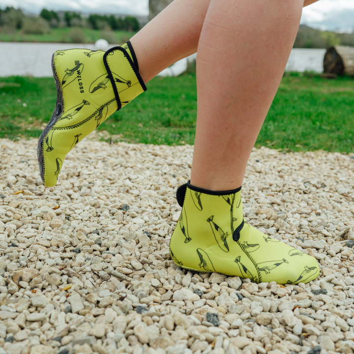 EasyOff™ Swimming Socks in Yellow Neon with Kevlar Soles