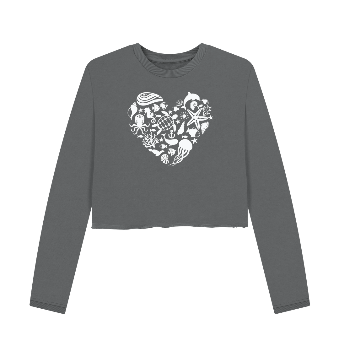 Slate Grey Printed Boxy Jumpers