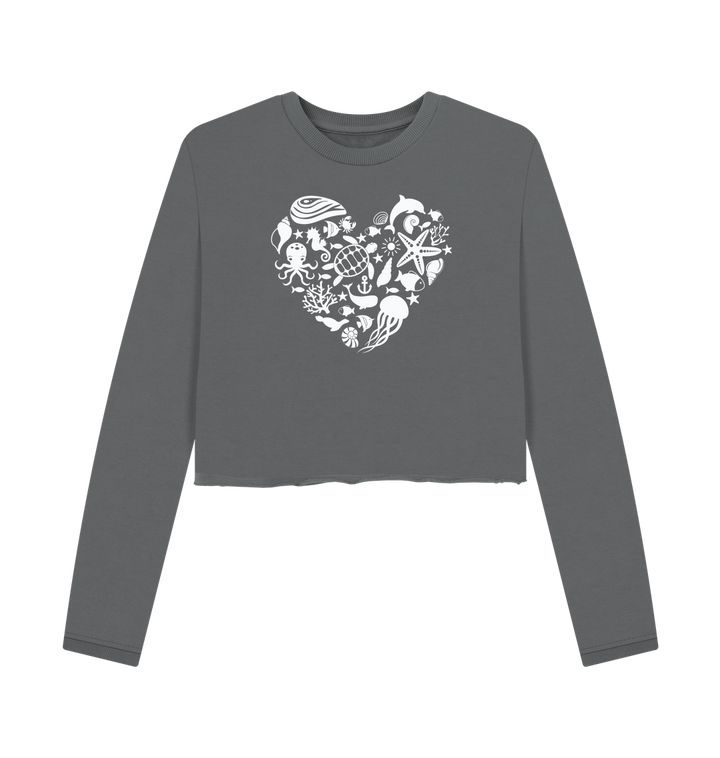 Slate Grey Printed Boxy Jumpers
