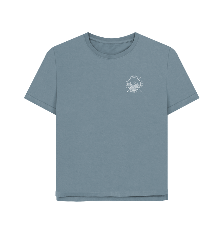 Stone Blue Printed T-shirt