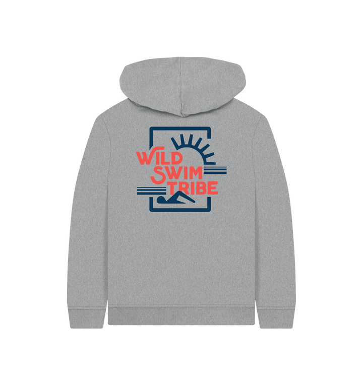 Athletic Grey Printed Kids Hoodie
