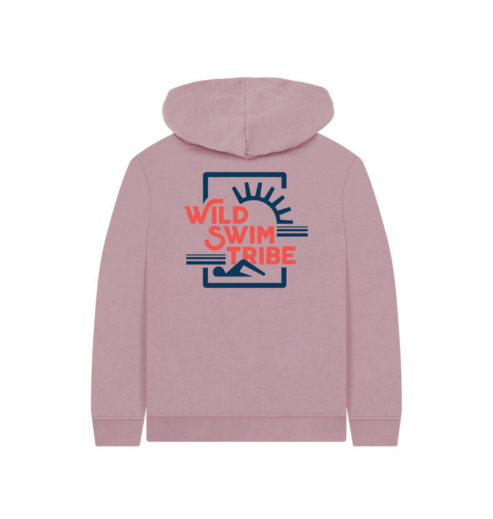 Mauve Printed Kids Hoodie
